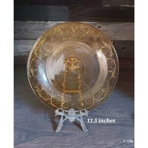 Vintage amber Indiana Tiara glass plate